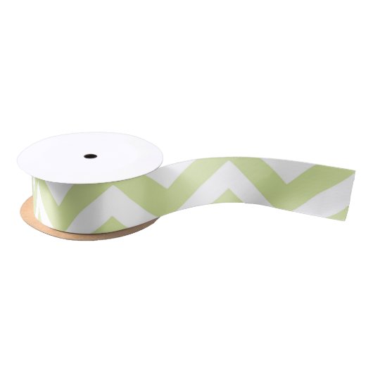 Pastel Green & White Zickzack Wedding Geburtstag Satinband (Spule)