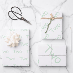 Pastel Green zwei Jahre alt Geschenkpapier Set