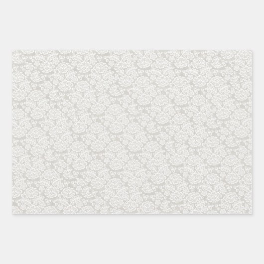 Pastel Grey Lace Script Calligraphy Wedding Geschenkpapier Set (Vorderseite 2)