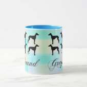 Pastel Greyhound Silhouette Tasse (Zentrum)