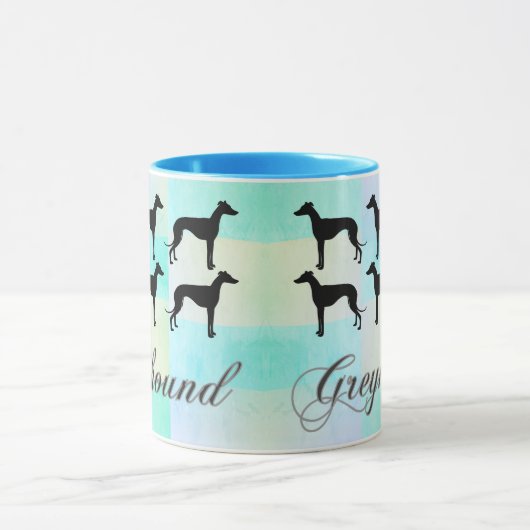 Pastel Greyhound Silhouette Tasse (Zentrum)