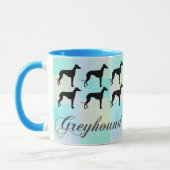 Pastel Greyhound Silhouette Tasse (Links)