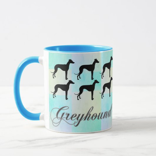 Pastel Greyhound Silhouette Tasse (Links)