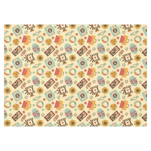 Pastel Groove Tablecloth 60s Style Dining Flair Tischdecke (Vorderseite (Horizontal))