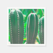 Pastel Grüne Kaktus Pflanze Blätter Pastellfarben Serviette (Vorderseite)