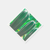 Pastel Grüne Kaktus Pflanze Blätter Pastellfarben Serviette (Ecke)