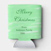 Pastel grüne Wasserfarbe fröhliche Weihnachten mod Dosenkühler (Rückseite)