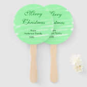 Pastel grüne Wasserfarbe fröhliche Weihnachten mod Fächer (Vorne und Hinten)