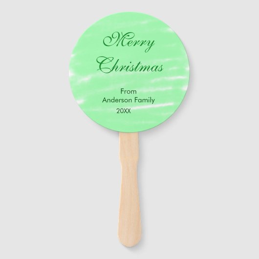 Pastel grüne Wasserfarbe fröhliche Weihnachten mod Fächer (Vorderseite)