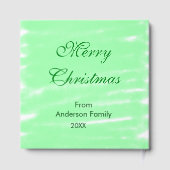 Pastel grüne Wasserfarbe fröhliche Weihnachten mod Gästebuch (Rückseite)