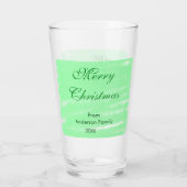 Pastel grüne Wasserfarbe fröhliche Weihnachten mod Glas (Rückseite)