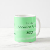 Pastel grüne Wasserfarbe fröhliche Weihnachten mod Kaffeetasse (VorderseiteRechts)