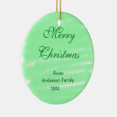 Pastel grüne Wasserfarbe fröhliche Weihnachten mod Keramik Ornament (Rechts)