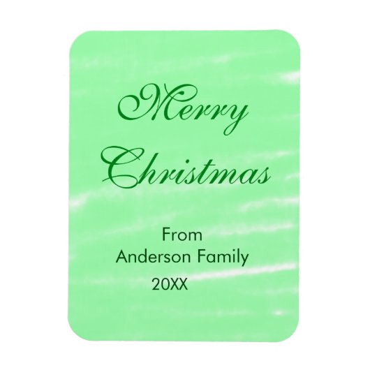 Pastel grüne Wasserfarbe fröhliche Weihnachten mod Magnet (Vertikal)