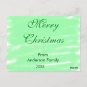 Pastel grüne Wasserfarbe fröhliche Weihnachten mod Postkarte (Rückseite)