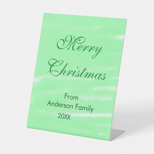 Pastel grüne Wasserfarbe fröhliche Weihnachten mod Sockelschild (Vorderseite)