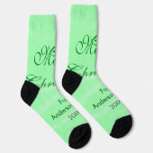 Pastel grüne Wasserfarbe fröhliche Weihnachten mod Socken (Rechts)
