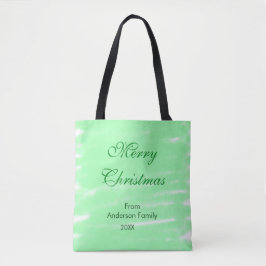 Pastel grüne Wasserfarbe fröhliche Weihnachten mod Tasche