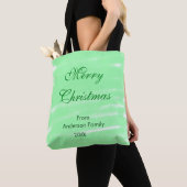 Pastel grüne Wasserfarbe fröhliche Weihnachten mod Tasche (Von Nahem)