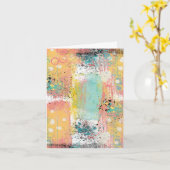 Pastel Grunge Abstrakt Geburtstag Karte (Gelbe Blume)