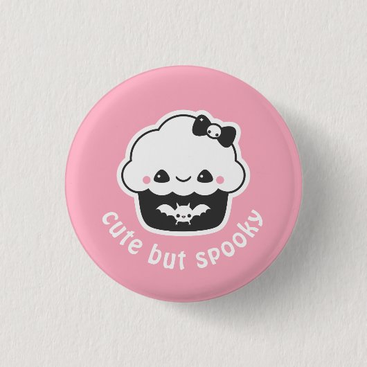 Pastel Grunge Niedlicher Cupcake Button (Vorderseite)
