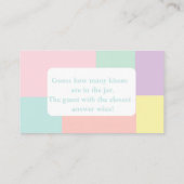 Pastel "Guess How many Kisses" Brautparty Game Begleitkarte (Rückseite)