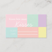 Pastel "Guess How many Kisses" Brautparty Game Begleitkarte (Vorderseite)