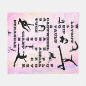 Pastel Gymnastics Skills Crosswords Blanket Fleecedecke (Vorderseite (Horizontal))