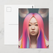 Pastel Hair Frau Postkarte (Vorne/Hinten)