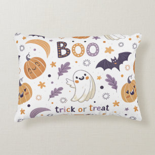Pastel-Halloween-Akzentschoner – Süße Geister & Kü Dekokissen