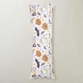 Pastel Halloween Body Pillow – Ghost & Pumpkin Boo Seitenschläferkissen (Vorderseite Vertikal)