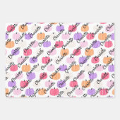 Pastel Halloween Child's Name Ghosts Pumpkins Geschenkpapier Set (Vorderseite 3)