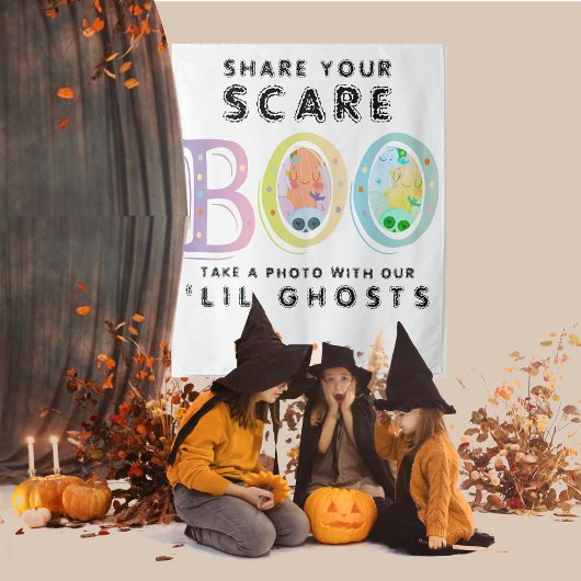 Pastel Halloween Decor Ghost Foto Stand Hintergrun Wandteppich