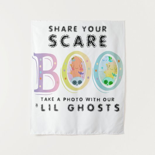 Pastel Halloween Decor Ghost Foto Stand Hintergrun Wandteppich (Vorderseite)