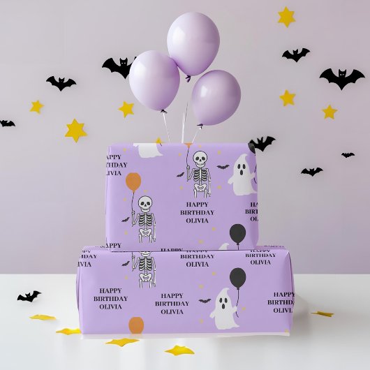 Pastel Halloween Geburtstag Geschenkpapier