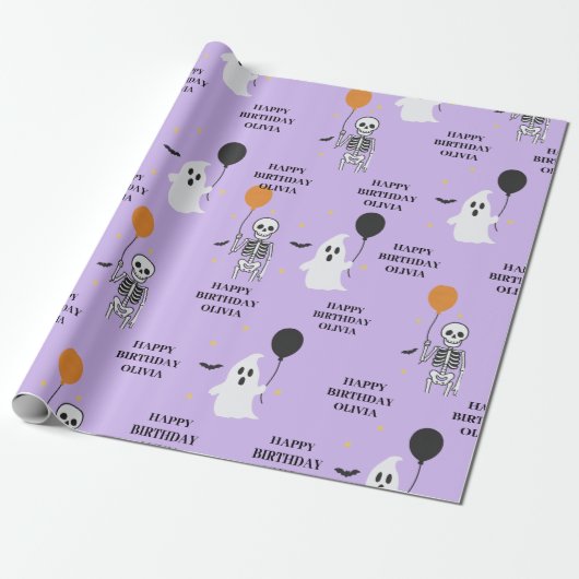 Pastel Halloween Geburtstag Geschenkpapier (Ungerollt)