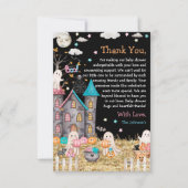 Pastel Halloween Gender Reveal Baby Shower Dankeskarte (Vorderseite)