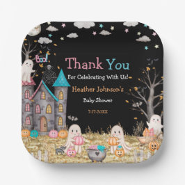 Pastel Halloween Gender Reveal Baby Shower Pappteller