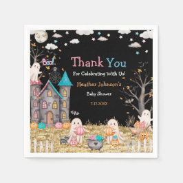 Pastel Halloween Gender Reveal Baby Shower Serviette