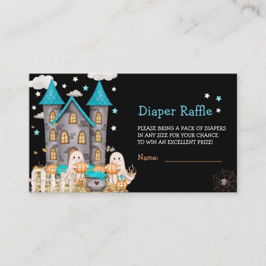 Pastel Halloween Little Boo Boy Baby Dusche Begleitkarte (Vorderseite)