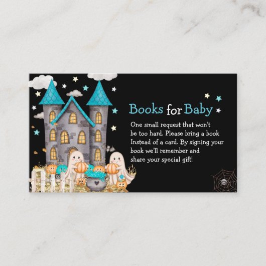 Pastel Halloween Little Boo Boy Baby Dusche Begleitkarte (Vorderseite)