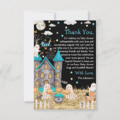 Pastel Halloween Little Boo Boy Baby Dusche Dankeskarte (Vorderseite)
