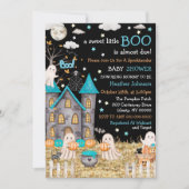 Pastel Halloween Little Boo Boy Baby Dusche Einladung (Vorderseite)