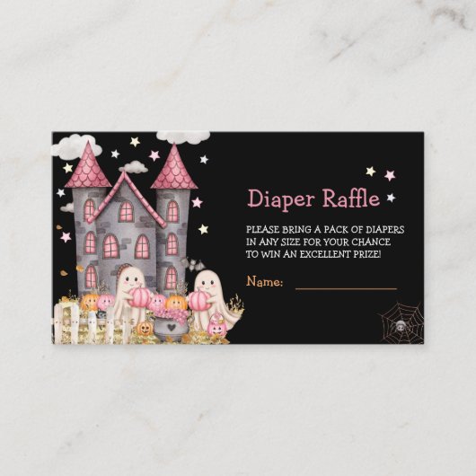 Pastel Halloween Little Boo Girl Babydusche Begleitkarte (Vorderseite)