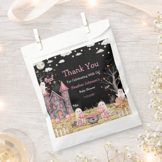 Pastel Halloween Little Boo Girl Babydusche Geschenktütchen (Ausgeschnitten)