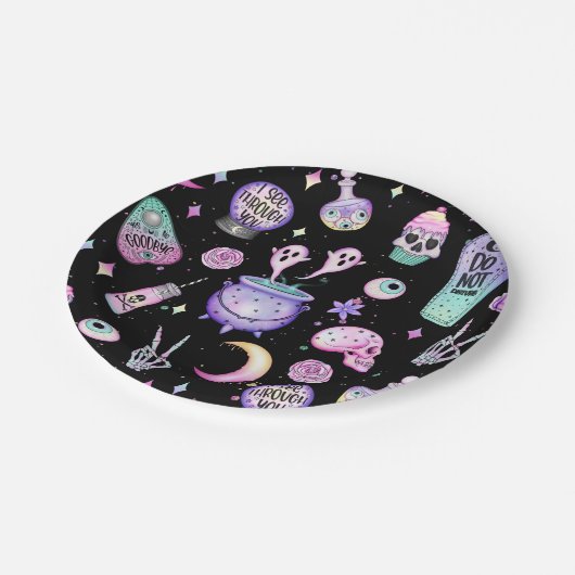 Pastel Halloween Paper Tellers Pappteller (Schrägansicht)