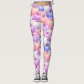 Pastel Halloween Pumpkin Sparkle Leggings (Vorderseite)