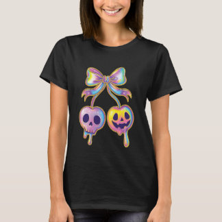 Pastel Halloween Skull and Pumpkin Dripping Candy T-Shirt
