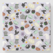 Pastel Halloween Steinuntersetzer (Vorderseite)