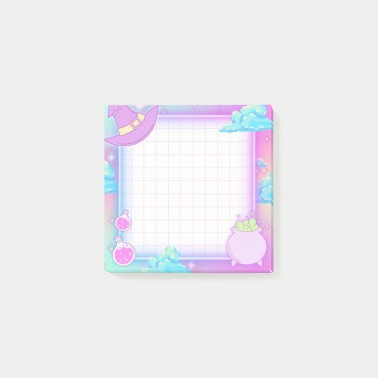 Pastel Halloween Witchy Post-it Klebezettel (Vorderseite)